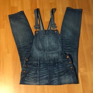 Madewell Ripped Blue Overalls